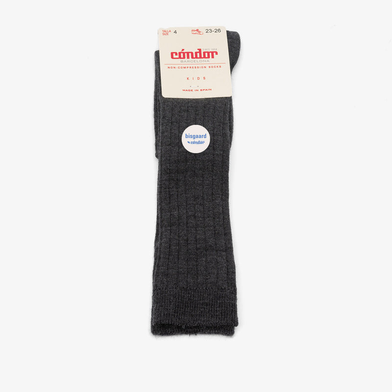 bisgaard x Cóndor extrafine merino wool rib knee marengo