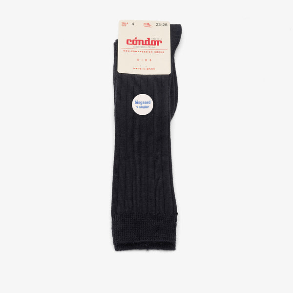 bisgaard x Cóndor extrafine merino wool rib knee azul oscuro