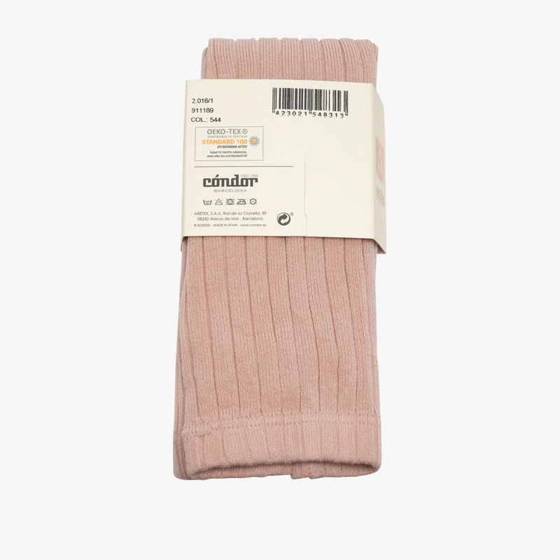 bisgaard x Cóndor cotton rib tights rosa