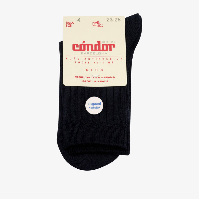 bisgaard x Cóndor cotton rib short socks navy